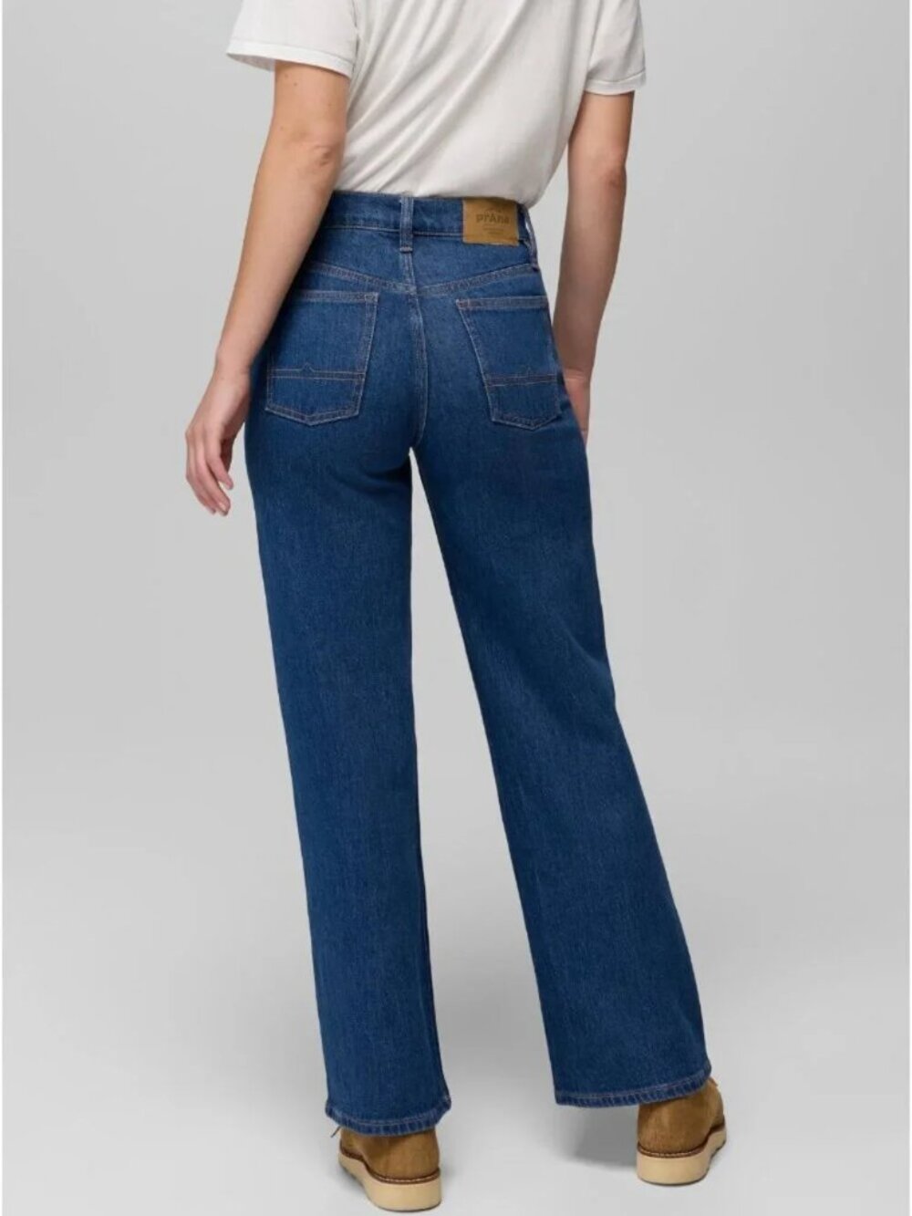 NEW PRANA CARLSBAD 760 WIDE LEG JEANS LOW-STRETCH ORGANIC COTTON HIGH RISE sz 30